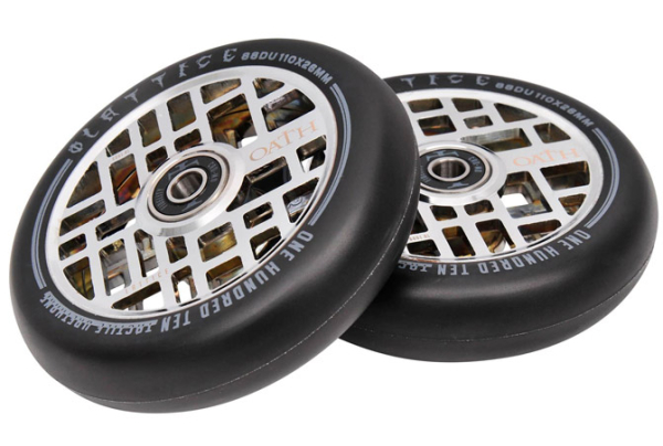 OATH Stuntscooter 110mm Wheel LATTICE - neosilber/ PU schwarz - 2 Stück 1