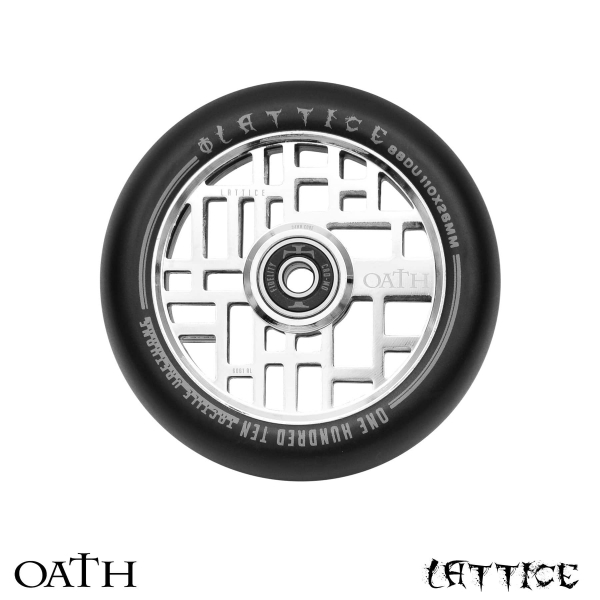 OATH Stuntscooter 110mm Wheel LATTICE - neosilber/ PU schwarz - 2 Stück 2