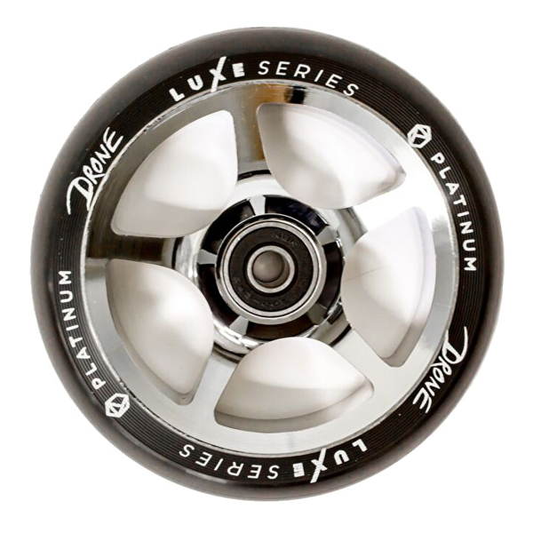 Drone Luxe Series Wheel 120mm inkl. Kugellager - chrome / PU schwarz
