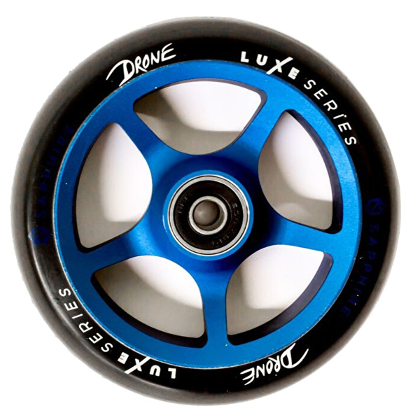 Drone Luxe Series Wheel 120mm inkl. Kugellager - blau / PU schwarz blue sapphire
